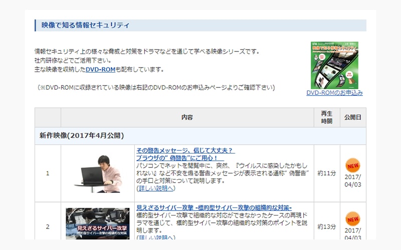 映像で知る情報セキュリティ